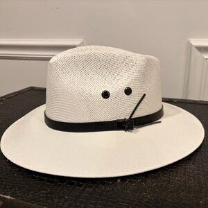 White Vacation Straw Fedora Beach Sun Hat